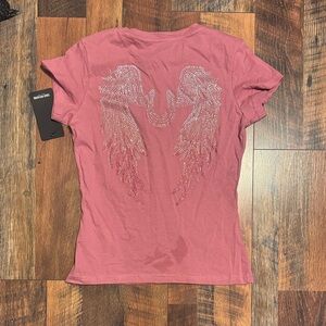 True Religion Pink Angel Wing Tee